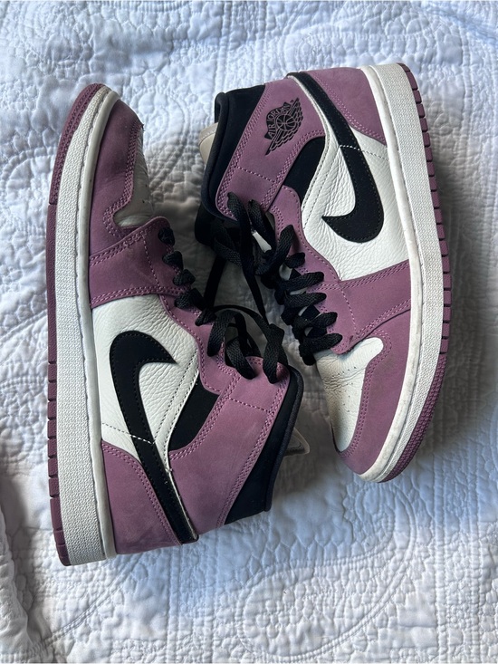 Jordan Shoes - Jordan Women’s High Top Sneakers in Mauve, White & Black